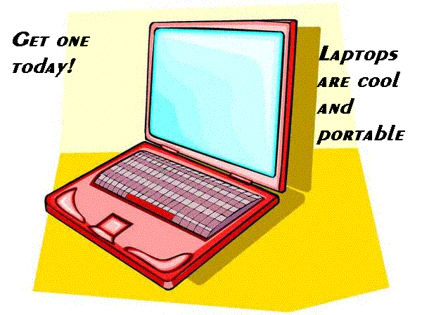 A red laptop